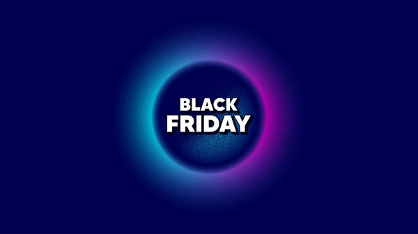 Black Friday Sale. Abstract neon background with dotwork shape. Special offer price sign. Advertising Discounts symbol. Offer neon banner. Black friday badge. Vector