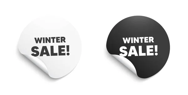 Vente Hiver Sticker Rond Avec Message Offre Offre Spéciale Prix — Image vectorielle