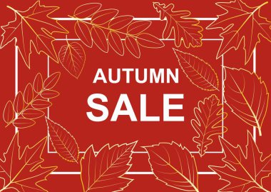 Altın yaprağı ile sonbahar ağacı vektör çizim