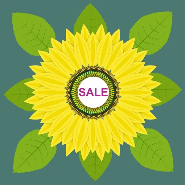 Vector Illustration Yellow Sunflower Banner Postcard Eps — Stock Vector