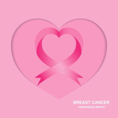 Meme kanseri karşı mücadele ayın teyp. Vektör çizim Eps 10