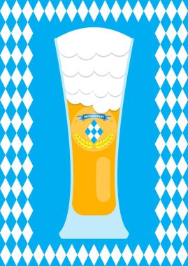 Oktoberfest bira cam, afiş, tasarım öğesi vektör çizim