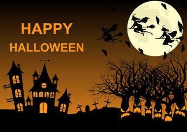 Mutlu Cadılar Bayramı, cadı bir süpürge üzerinde