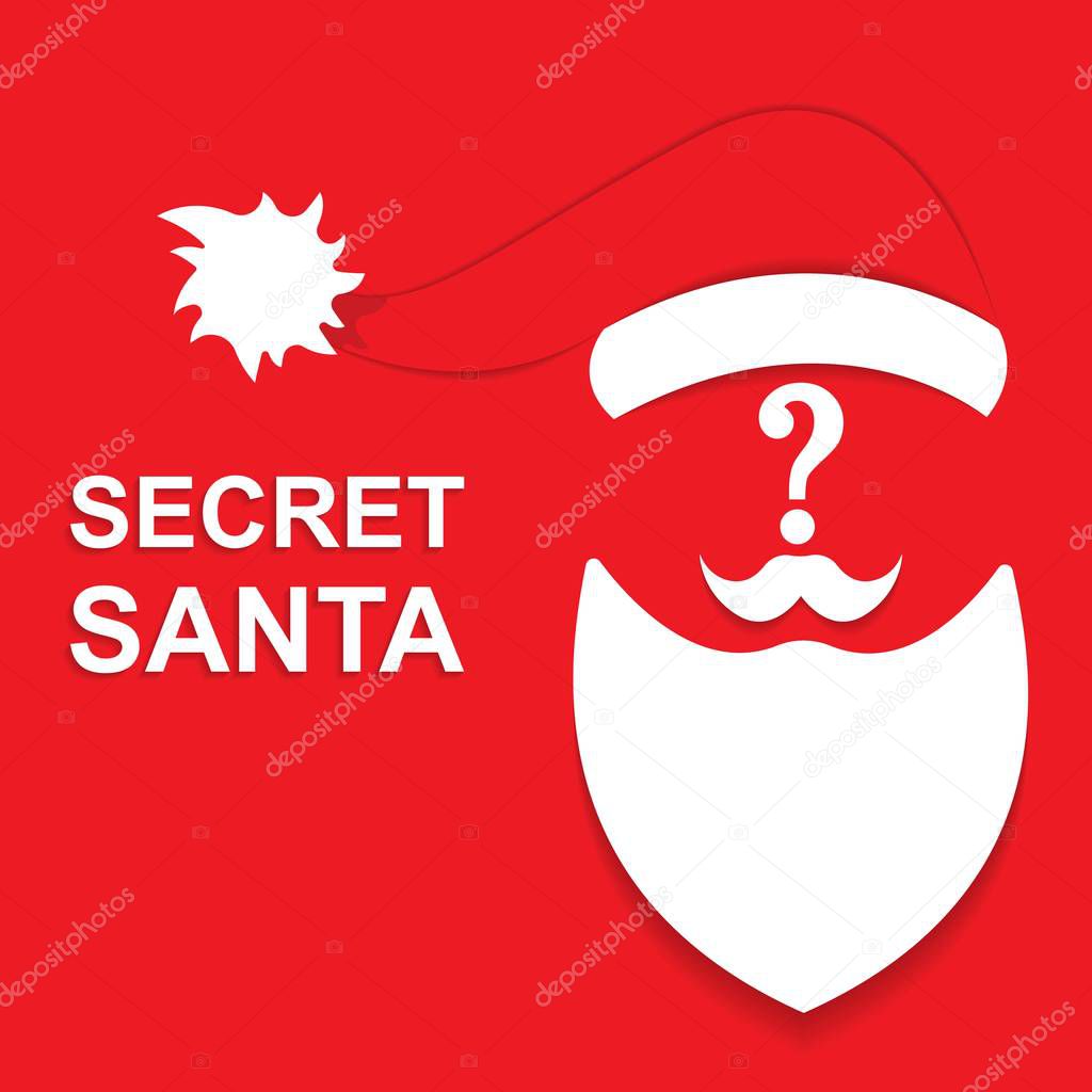 Secret Santa Claus.Secret gifts.Template, banner. Vector EPS 10.
