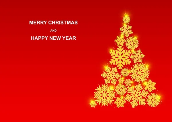 Веселого Різдва Щасливого Нового Року Красивий Золотий Сніжинки Блиском Eps10 — стоковий вектор