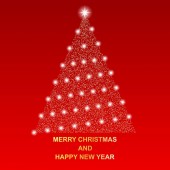 Veselé Vánoce a šťastný nový rok. Zbrusu nový rok strom. Krásné zlaté a stříbrné flitry se světly. Eps10.