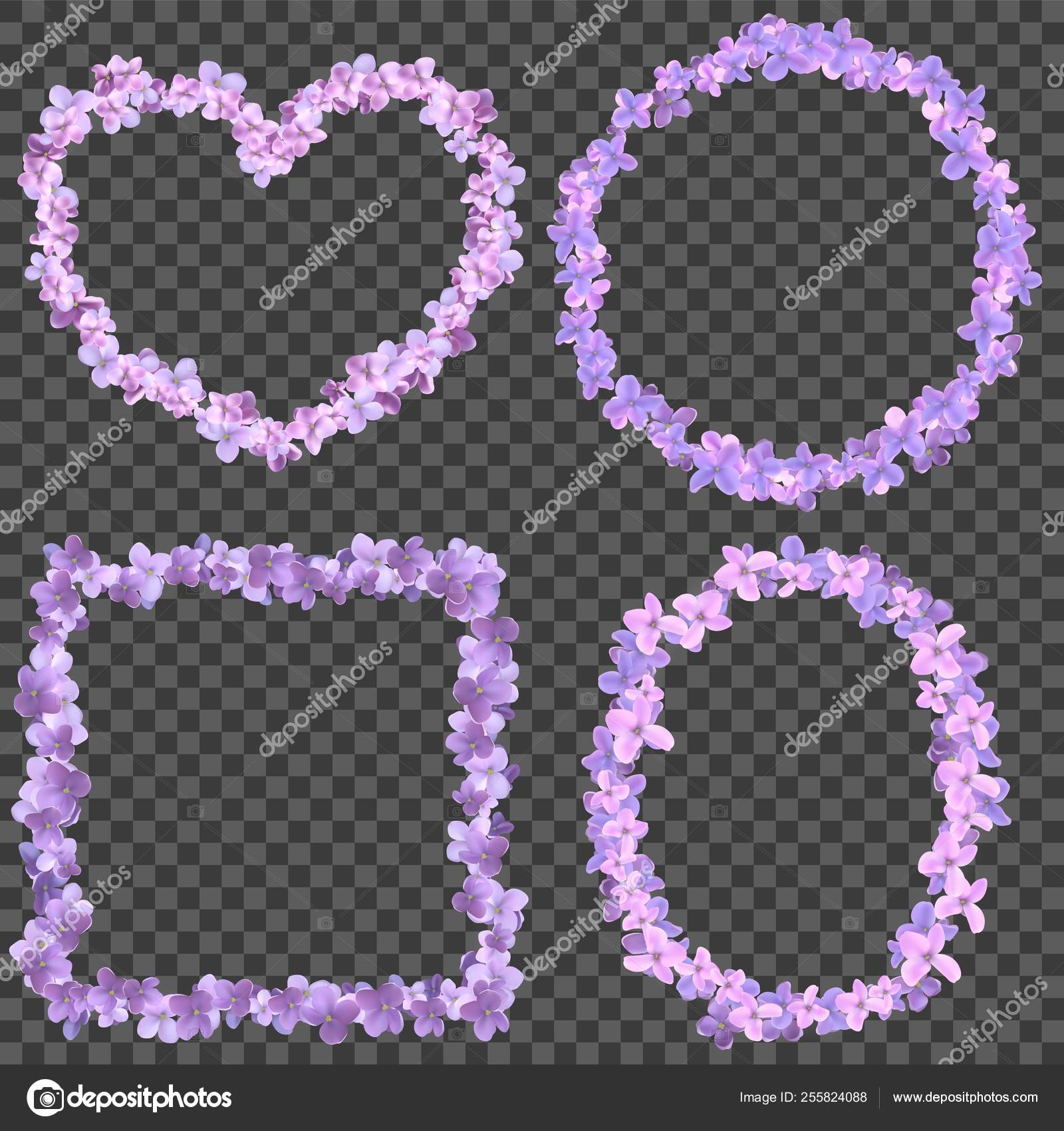 ライラックのフレーム ピンクのライラックの花 ストックベクター C Moji4un