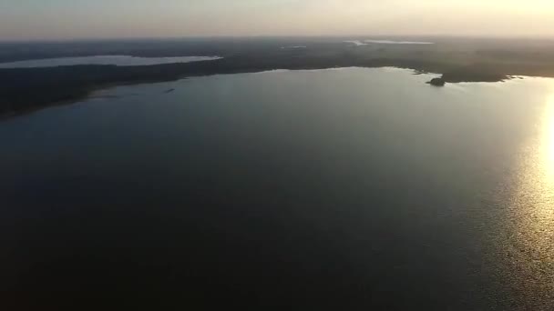 Panorama Sobre Lagos Perto Floresta — Vídeo de Stock