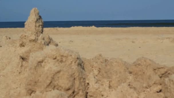 少ないぼかし砂の城 — ストック動画