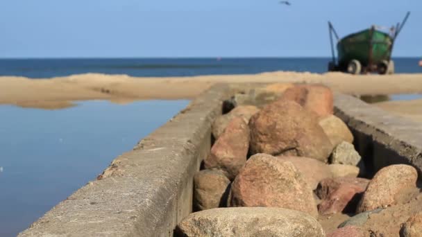 Kamienie Morze Łodzi — Wideo stockowe