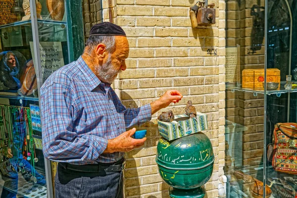 Isfahan człowiek z gołębie — Zdjęcie stockowe