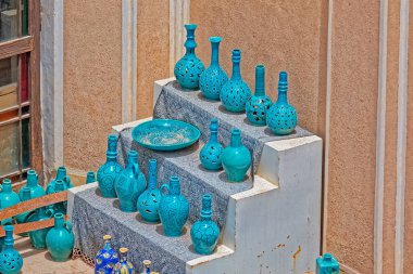 Clay turquoise vases clipart