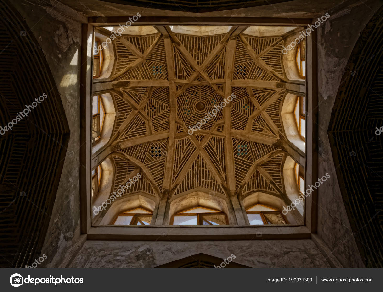 Isfahan Old Mosque Brick Ceiling Stock Photo Isfahan Old Mosque Brick Ceiling Stock Photo