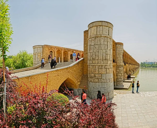 Isfahan Zayandeh River from Khaju Bridge — Stock Photo, Image