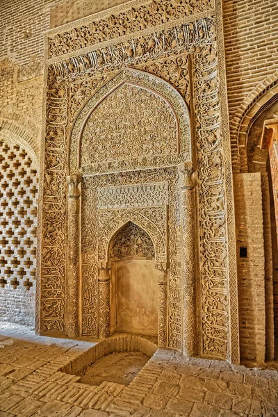 Moschea di Isfahan Vecchia mihrab — Foto Stock