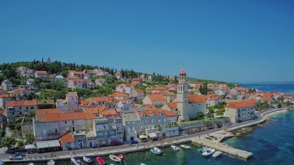 Sutivan old town, aerial shot — Stock Video