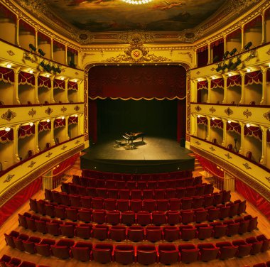 Croatian National Theatre in Sibenik old town clipart