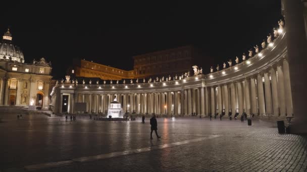 Площадь Святого Петра в Ватикане — стоковое видео