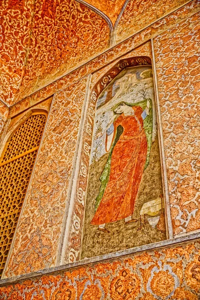 Isfahan Ali Qapu pałacu malarstwo — Zdjęcie stockowe
