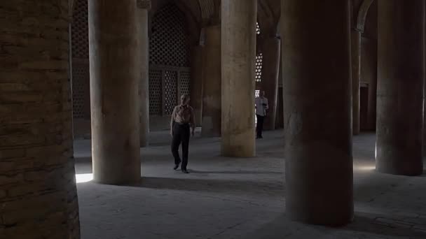 Isfahán Antiguos pilares de la mezquita — Vídeo de stock