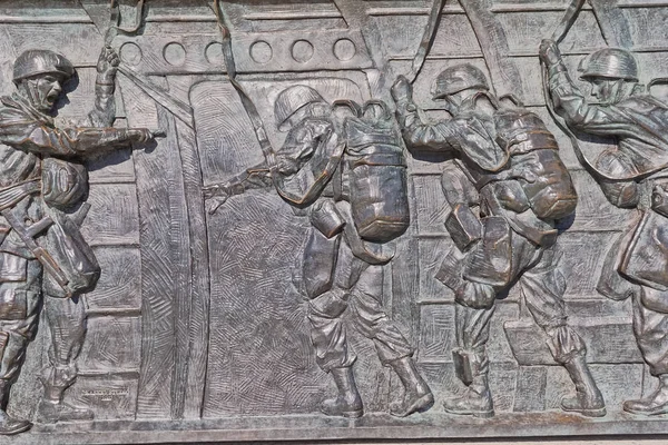 Relief Panel of World War II Memorial in Washington DC — Stock Photo, Image