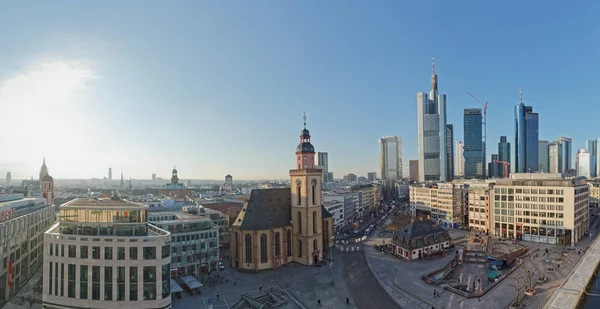 Frankfurt Hauptwache y Plaza vista aérea de la mañana — Foto de Stock