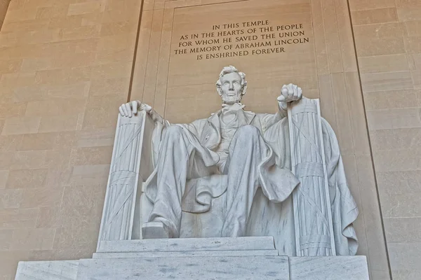 Lincoln Memorial statue i Washington DC USA - Stock-foto