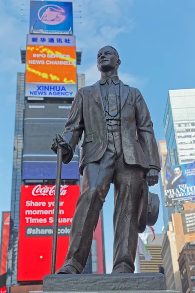 Estatua de George Cohan del New York Times Square — Foto de Stock