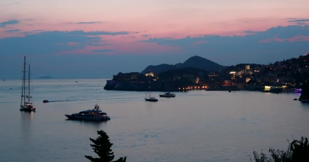 Dubrovnik tramonto panorama — Video Stock