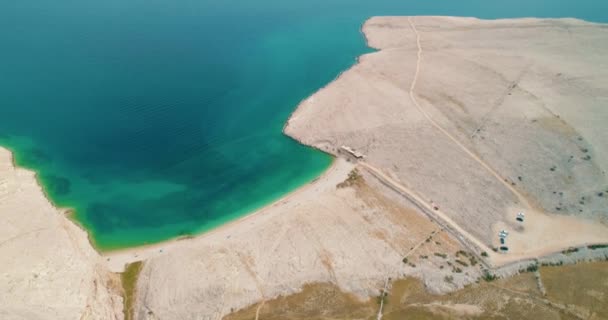 Isola di Pag paesaggio con una spiaggia, Croazia — Video Stock