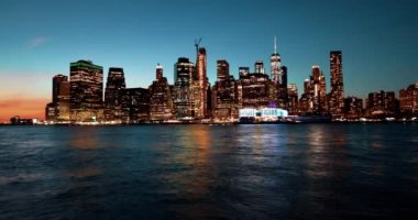 New York Manhattan günbatımı görünümü timelapse