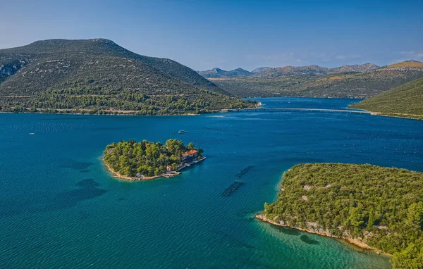 Vista aérea de Mali Ston Bay — Fotografia de Stock