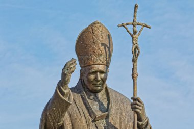 Pope John Paul II statue in Marija Bistrica, Croatia clipart