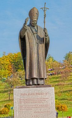 Papa John Paul Ii heykeli Marija Bistrica, Hırvatistan