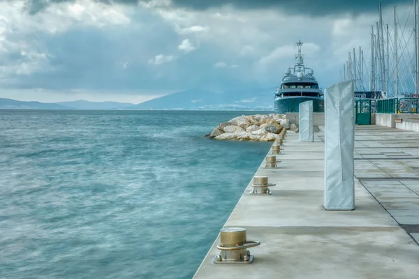 Kastel Gomilica near Split port view in stormy weather — Stock Photo, Image