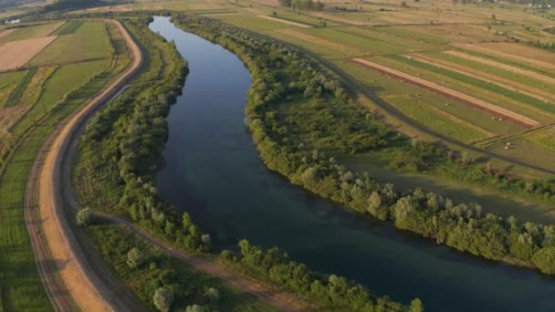 Aerial view of the river Cetina, Croatia — Stock Video