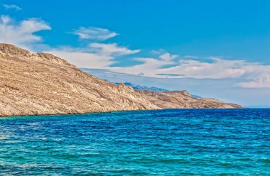 Hırvatistan 'ın Pag adasındaki Rocky sahili