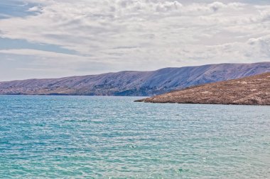 Hırvatistan 'ın Pag adasındaki Rocky sahili