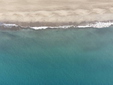 Gökyüzünden Maspalomas sahilinin manzarası