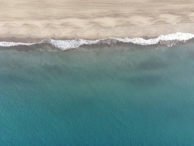 Gökyüzünden Maspalomas sahilinin manzarası
