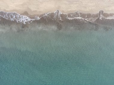 Gökyüzünden Maspalomas sahilinin manzarası