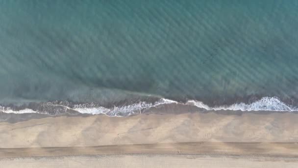 Blick Vom Himmel Auf Die Küste Des Strandes Von Maspalomas — Stockvideo