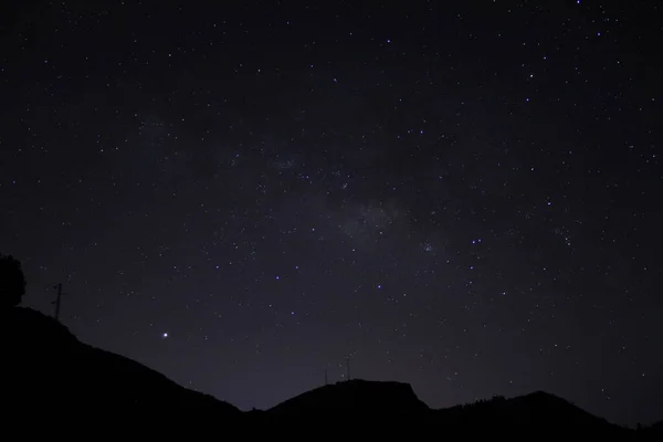 Die Milchstraße Über Dem Horizont Mit Jupiter Und Saturn — Stockfoto