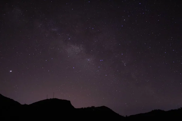 Die Milchstraße Über Dem Horizont Mit Jupiter Und Saturn — Stockfoto