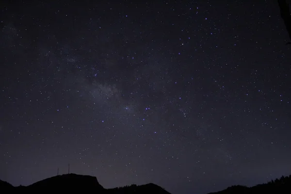 Die Milchstraße Über Dem Horizont Mit Jupiter Und Saturn — Stockfoto