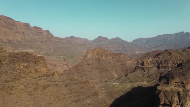 Bekijk Een Imposante Diepe Canyon Gran Canaria Eiland — Stockvideo