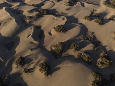 Maspaloma Kumulları 'nın doğal rezervinin havadan görünüşü