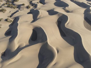 Maspaloma Kumulları 'nın doğal rezervinin havadan görünüşü