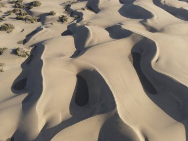 Maspaloma Kumulları 'nın doğal rezervinin havadan görünüşü