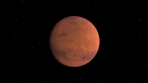 Vista Mars Flyby Con Sus Características Superficie — Vídeos de Stock